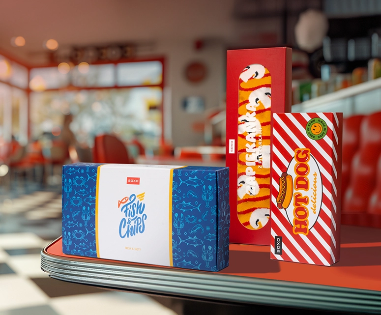 PONOŽKY SO VZOROM FAST FOOD