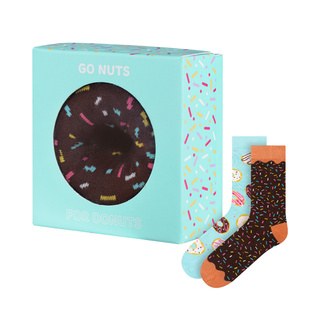 Dámske hnedé ponožky Soxo Donut v krabičke