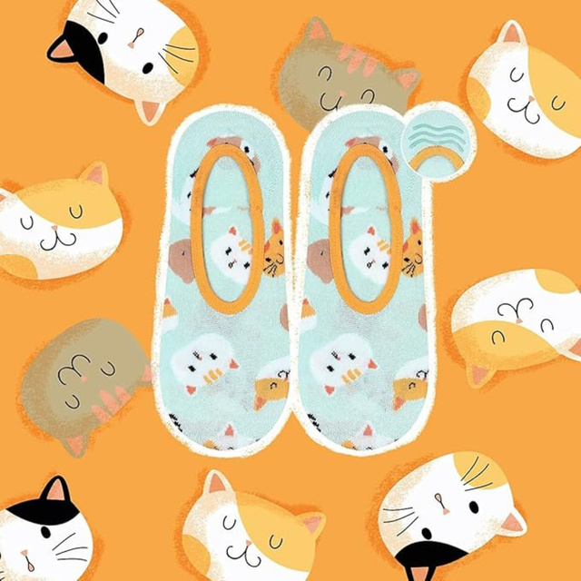 Sada 4x Farebné dámske ponožky SOXO so silikónom vtipné darček