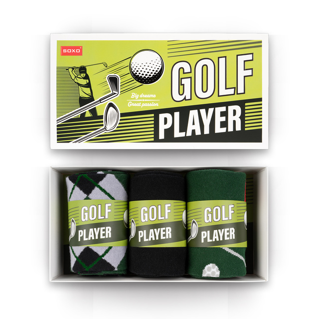 Farebné pánske ponožky SOXO Golf - 3 páry