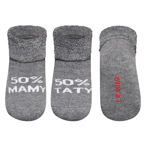 Sivé ponožky pre bábätká SOXO s nápismi