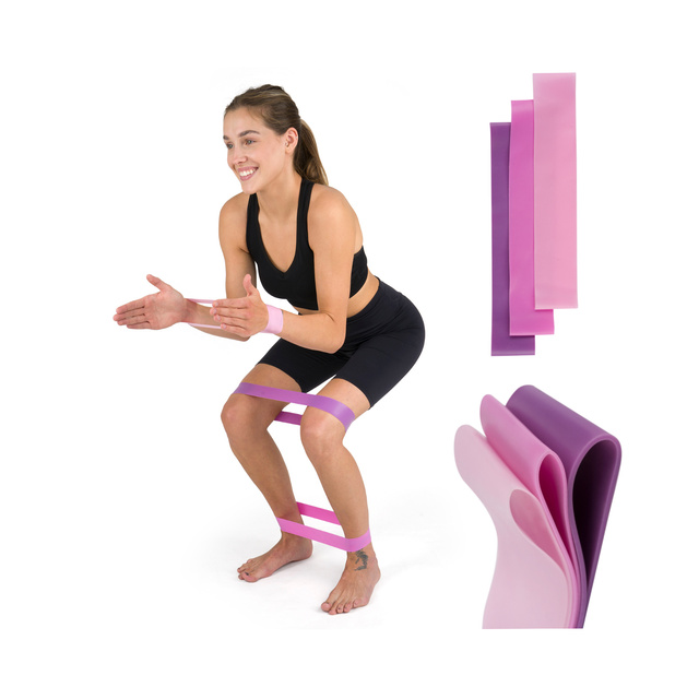 Sada 3x Gumy na cvičenie SOXO ružové gumy na cvičenie