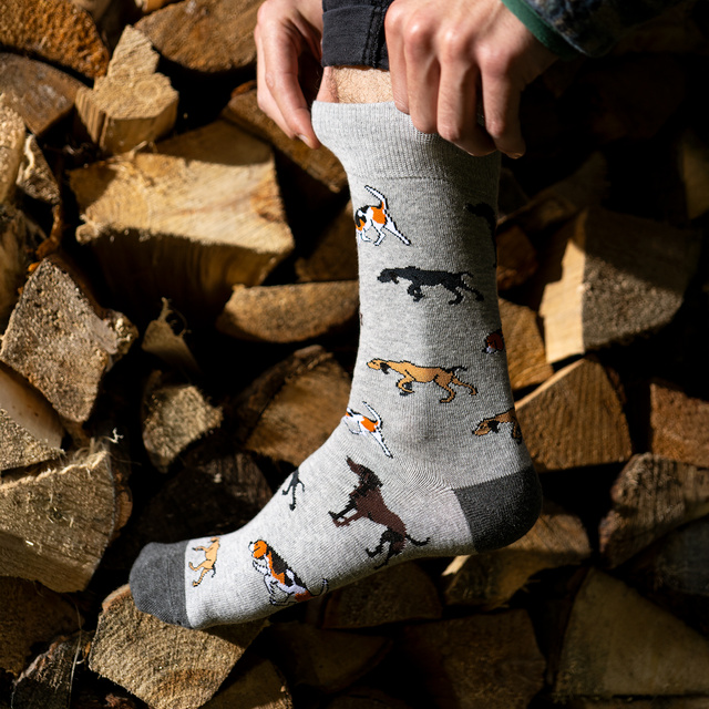 Pánske farebné poľovnícke ponožky SOXO - 3 páry