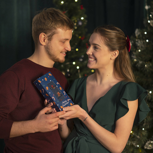 Sada 3x Farebné pánske ponožky SOXO GOOD STUFF Veselé Vianoce Vianočný darček