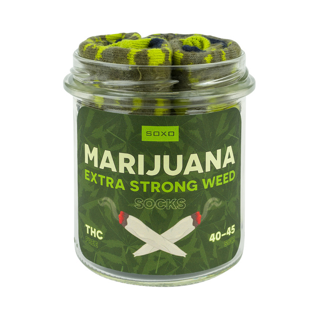 Veselé zelené pánske ponožky SOXO v tégliku vtipné bavlnené