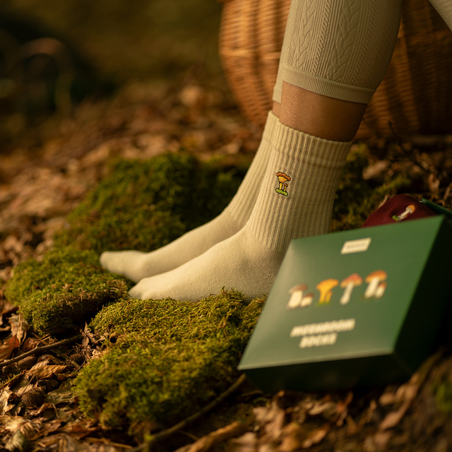 Dámske ponožky SOXO s hríbikmi v balení prémiovej edície - 4 páry