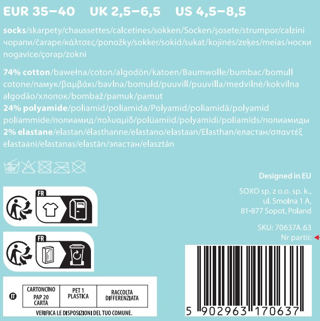 Dámske hnedé ponožky Soxo Donut v krabičke