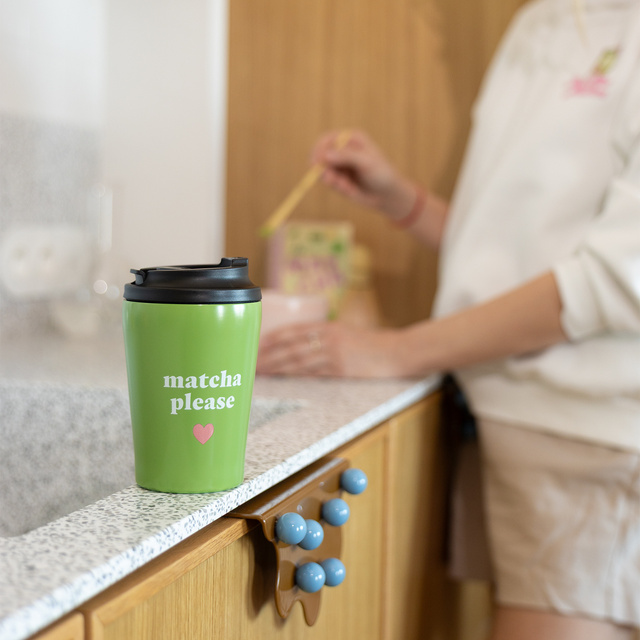 Darčeková sada Ponožky Matcha + Termohrnček