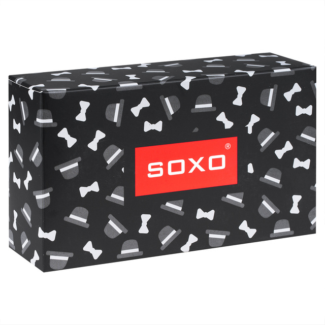 SOXO pánske ponožky a pánske boxerky v krabici, darček pre priateľa, čierne