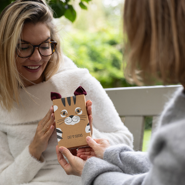 Dámske pánske ponožky SOXO | Mačiatko v krabičke