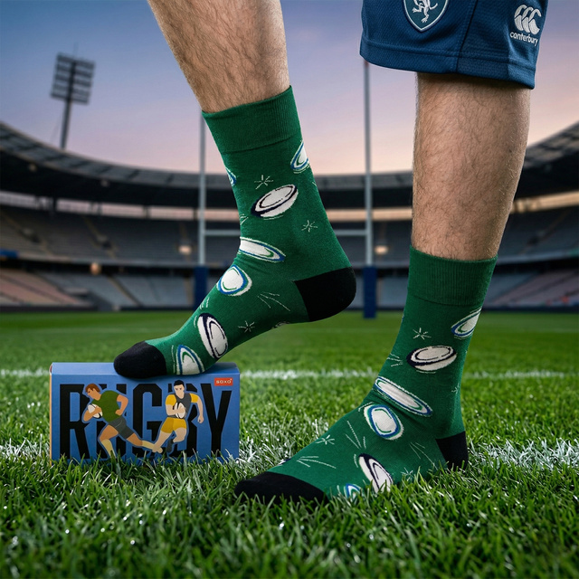 Farebné pánske ponožky SOXO Rugby - 3 páry