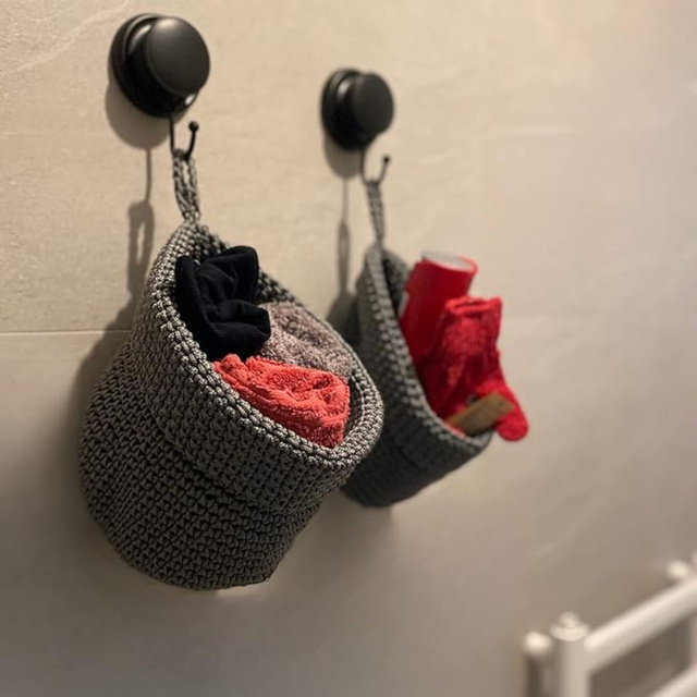 Sada 2x Kúpeľňový koš Momo Way sivý 14 cm a 17 cm