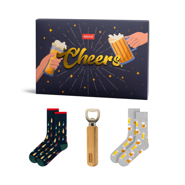 Sada pánskych ponožiek SOXO Cheers – 2 páry a otvárač