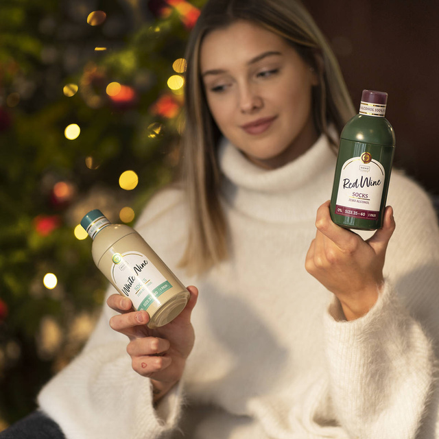 Dámske ponožky SOXO White Wine vo fľaši