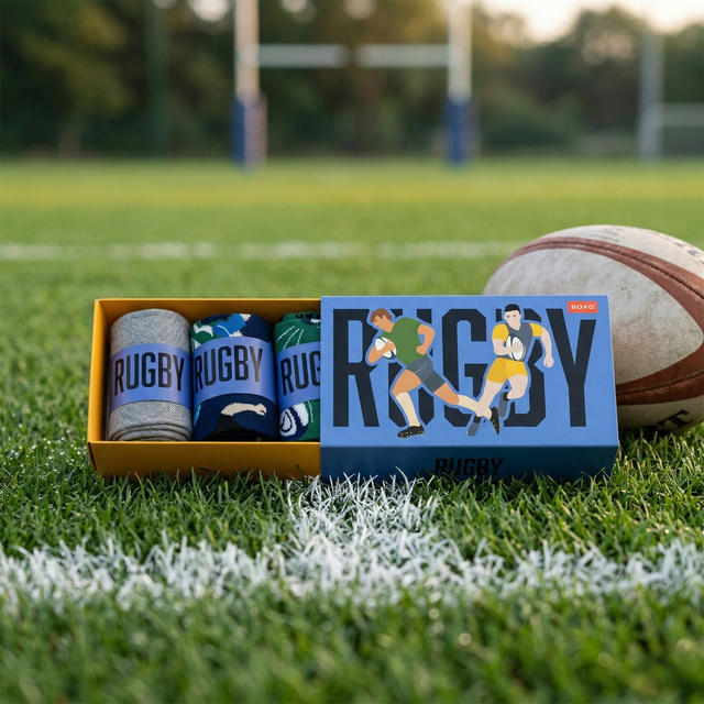 Farebné pánske ponožky SOXO Rugby - 3 páry