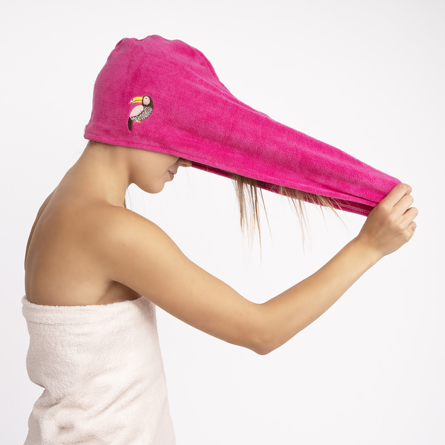 Kúpací turban MOMO WAY ružový | uterák tukan