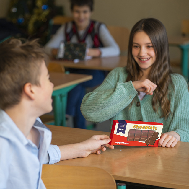 Dámske ponožky SOXO tabuľka čokolády