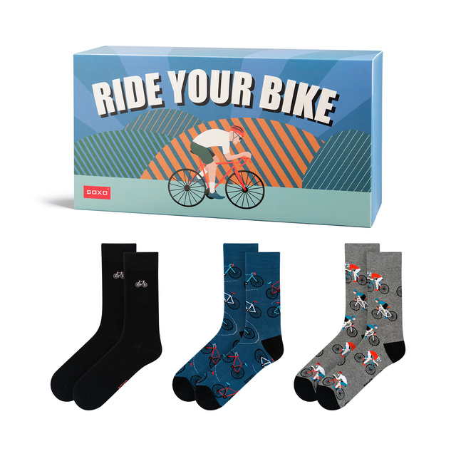 Farebné pánske ponožky SOXO bicykel - 3 páry