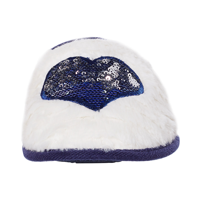 OUTLET Biele dámske papuče SOXO so srdiečkom a tvrdou TPR podrážkou