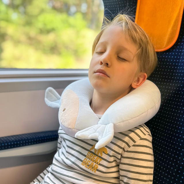 Multifunkčný cestovný vankúš MOMO WAY delfín | pohodlný | mäkký vankúš na krk