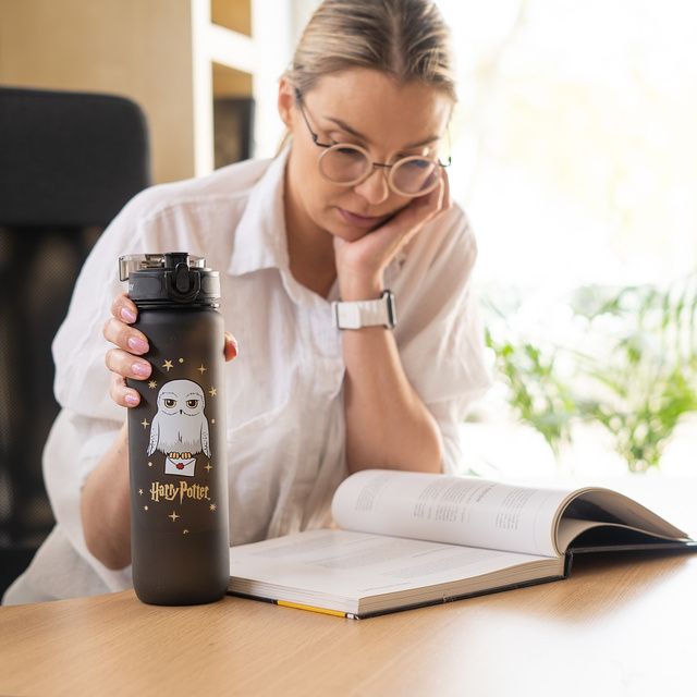 Fľaša na vodu 1L čierna | odolná a praktická | Harry Potter