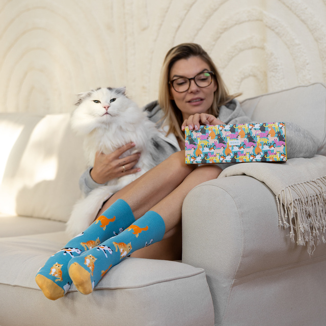 Dámske ponožky SOXO mačičky v balení - 3 páry