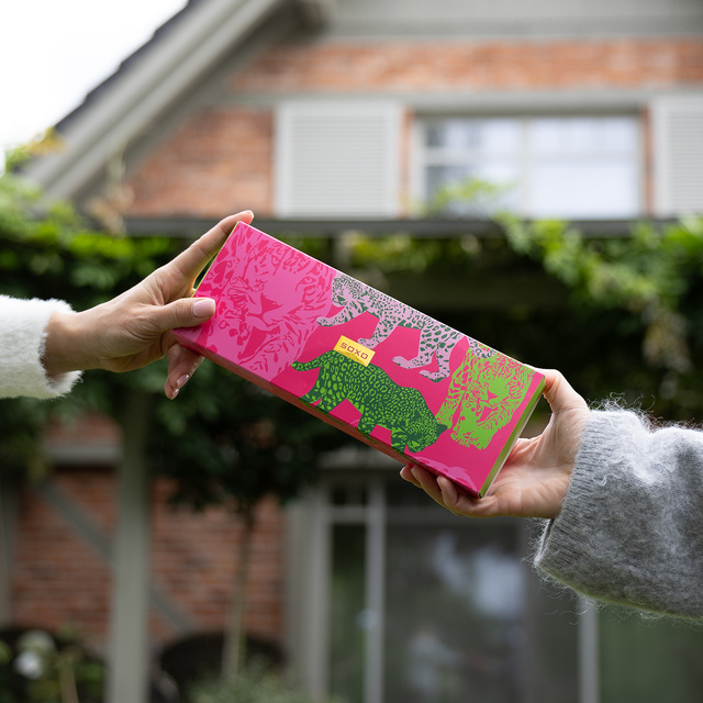 Dámske ponožky SOXO Leopard ružové v balení - 3 páry