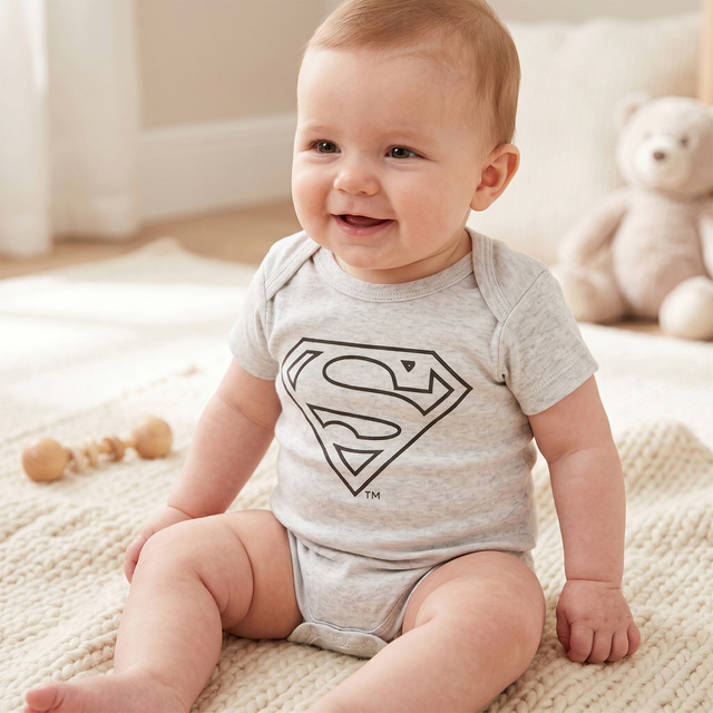 Sada 4x Dojčenské body Warner Bros Superman