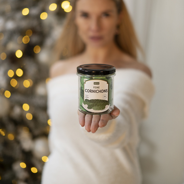 Pánske | dámske ponožky farebné SOXO GOOD STUFF nakladané uhorky v tégliku vtipné bavlnené unisex