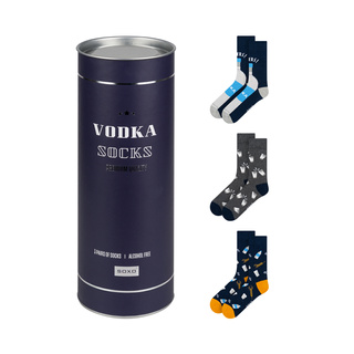 Sada 3x Farebné pánske ponožky SOXO GOOD STUFF Vodka ako darček