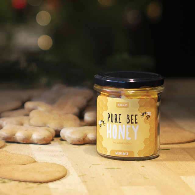 Farebné pánske ponožky SOXO GOOD STUFF Čistý včelí med v tégliku vtipné bavlnené ponožky