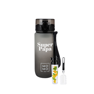 Super Papa fľaša na vodu 600 ml čierna | Bez BPA | Tritan