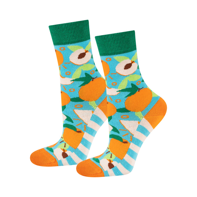 Farebné dámske ponožky SOXO broskyne v plechovke