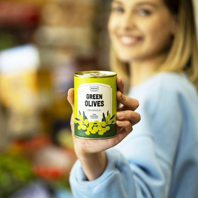 Farebné dámske ponožky SOXO olivy v plechovke