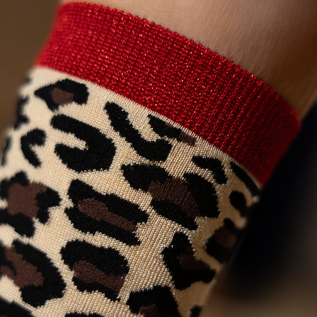 Dámske ponožky SOXO Leopard classic v balení - 3 páry