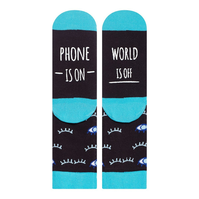 Dámske ponožky SOXO s nápisom Phone is on