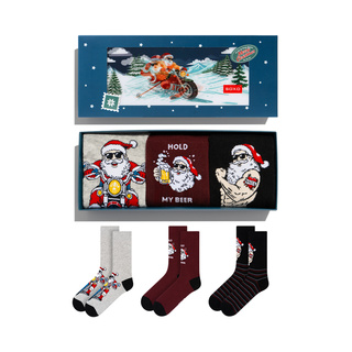 Ponožky Nezbedný Santa Motorkár DJ 3-pack