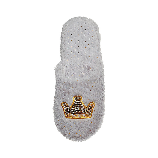 Sivé dámske papuče SOXO nadýchané s tvrdou TPR podrážkou | koruna