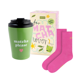 Darčeková sada Ponožky Matcha + Termohrnček
