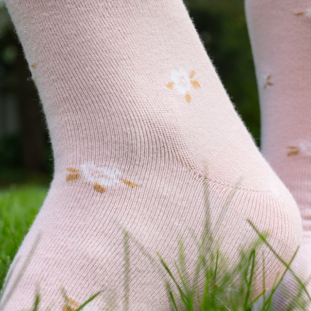 Bambusové Ponožky s Kvetinovým Vzorom