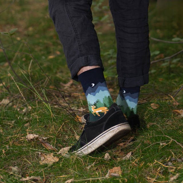 Pánske a dámske ponožky Soxo s motívom jeleňov - 3 páry