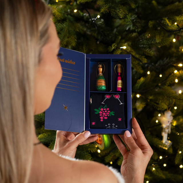 Súprava Ponožky + Ozdoby Šampanské