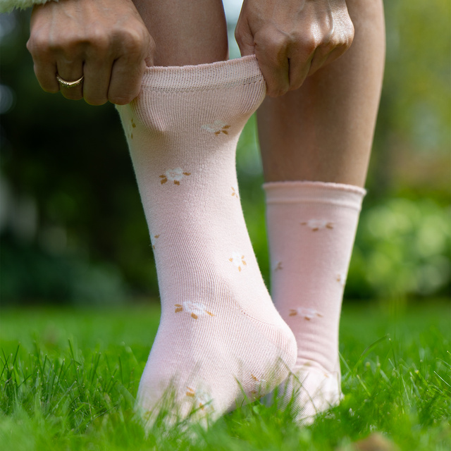 Bambusové Ponožky s Kvetinovým Vzorom