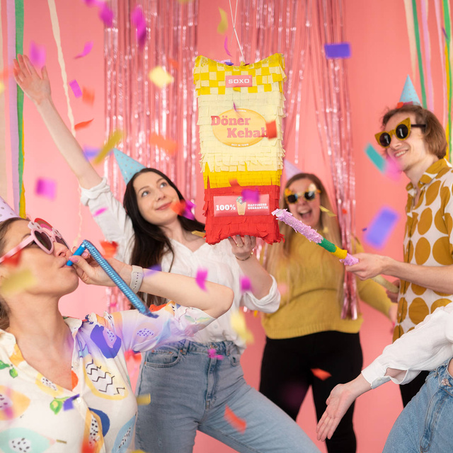 Farebné pánske ponožky SOXO kebab v krabičke - 2 páry