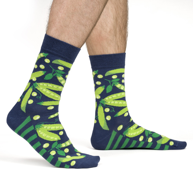 Farebné pánske ponožky SOXO GOOD STUFF, bavlna, hrášok v plechovke