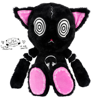 Maskot Gus Fink čierna mačka HypnoCat Plushie Pal