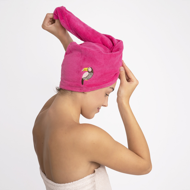 Kúpací turban MOMO WAY ružový | uterák tukan