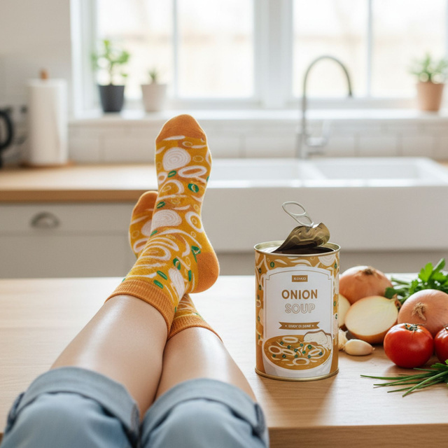 Dámske | Pánske ponožky SOXO GOOD STUFF cibuľová polievka v plechovke