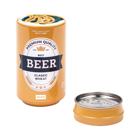 Farebné pánske ponožky SOXO GOOD STUFF vtipné klasické pšeničné pivo v plechovke ako darček
