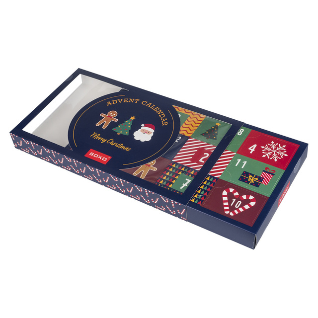 Adventný kalendár | Vianočný darček | Mikuláša | pre Neho | Sada 6x SOXO GOOD STUFF farebných pánskych ponožiek